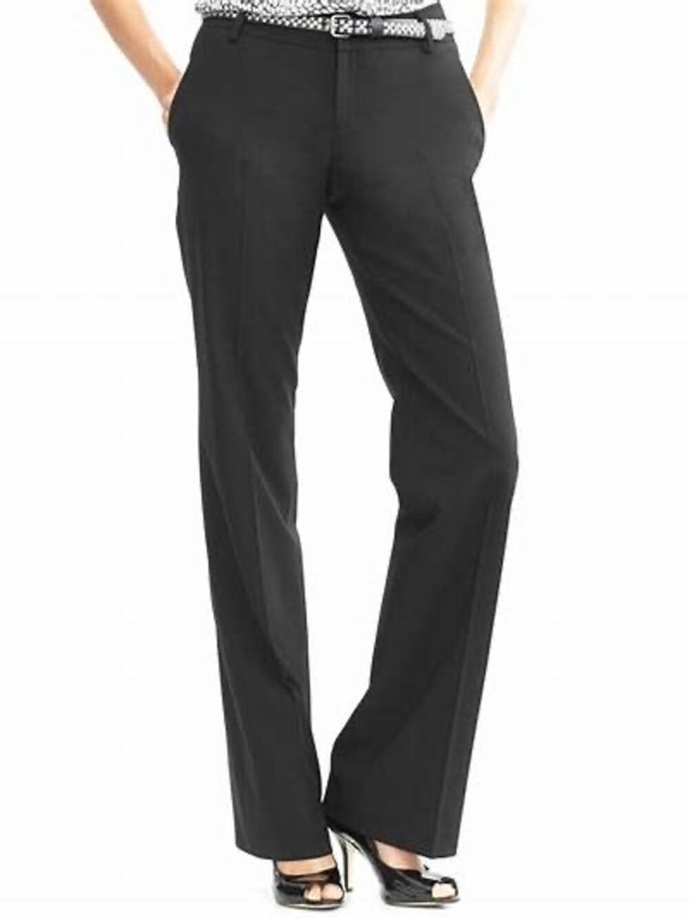 Banana Republic Martin Black Wide Leg Wool Trouser Dress Pants Size 2 Short